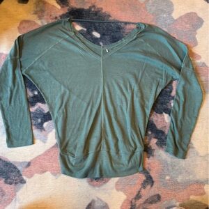 Prana Women's Teal Long Sleeve V-Neck Top